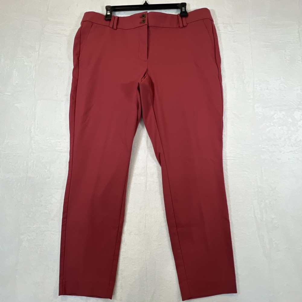 Loft Curvy Skinny Chino Pants High Waisted Salmon Orange Womens Size 14 -27"insm